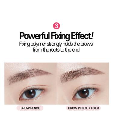 ETUDE Bare Edge Brow Pencil 03 Grey Brown - Hexagon Brush Brow Mascara for Zero Clump & Defined Brows - Buy Online on SooperMarket.com