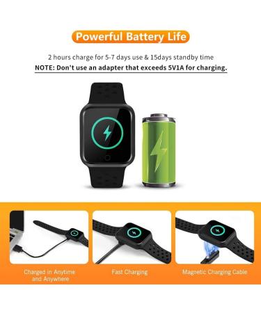 Wafa Fitness Tracker: Heart Rate & Blood Pressure Monitor, Waterproof Sports Smart Watch - Bluetooth Bracelet for Kids, Women, and Men in Black - Buy Online on SooperMarket.com