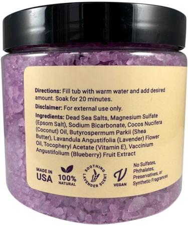 Relaxing Lavender Bath Salt with Epsom & Dead Sea Minerals - Soothing Foot Soak for Women | Muscle Relief & Luxury Bath Products - 1 lb - Buy Online on SooperMarket.com