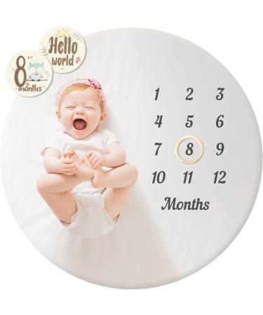 12 Pieces Baby Monthly Milestone Cards Wooden Baby Milestone Sign Baby Gift Sets First Year Growth Cards Newborn Photo Card Props Baby Birth Announcements French - Buy Online on SooperMarket.com