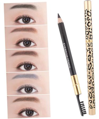 MUSISALY 2pcs Long Lasting Eyebrow Pencils Eye Brow Pencils for Women Leopard Eyebrow Brush for Women Wooden 1 count (Pack of 1) Brown - Buy Online on SooperMarket.com