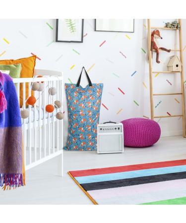 Wet Bag Waterproof Large Double Zipper Reusable Wet Bag for Baby Diaper Gym Beach Pool - Fox Design | 40x70cm - Buy Online on SooperMarket.com