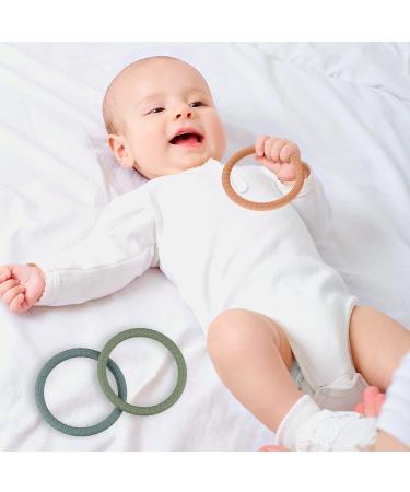 Sensory Silicone Teether Toy with Safety Bracelet - Baby Teething Ring | Food Grade Silicone | BPA & Phthalate-Free | Blue/Orange/Mint/Light Blue - Buy Online on SooperMarket.com