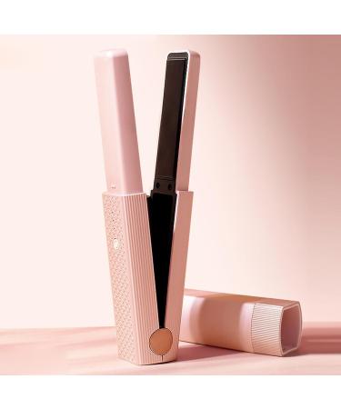 Portable Cordless Hair Straightener & Curling Iron - Fast Heating & Rechargeable Ideal for Travel Pink - Buy Online on SooperMarket.com