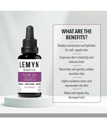 Plum Kernel Face Oil | Organic Vitamin C & E | Luxurious Hydration | Freshly Handcrafted in Santa Barbara | 1 Fl Oz - Buy Online on SooperMarket.com
