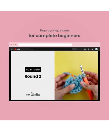 Woobles Beginners Crochet Kit with Easy Peasy Yarn - Step-by-Step Video Tutorials - Fred The Dinosaur - Buy Online on SooperMarket.com