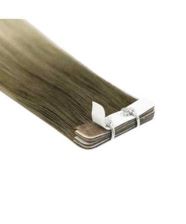 Youngsee Ombre Tape-In Extensions | Real Hair 55cm Dark Brown to Blonde 5 Pcs - Virgin Smooth Weft #4/7/80 - Buy Online on SooperMarket.com