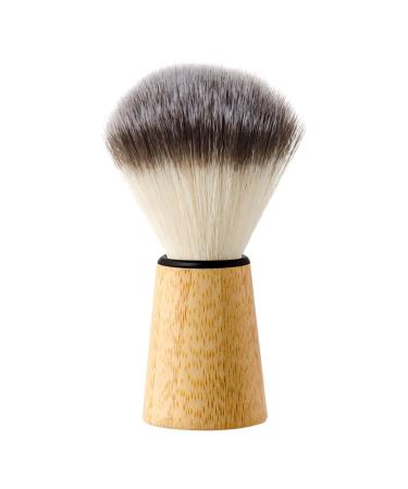 Magideal men's rasier brush with wooden handle nylon bristles shaving foam brush facial cleaning care for home travel husband friend