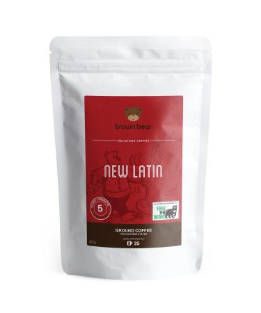 Dark Roast Strong Ground Coffee 227g - For French Press Cafetiere Filter Drip V60 Aeropress - Strength 5 - Brown Bear New Latin Blend - Donation to Free The Bears Coffee 227 g (Pack of 1)