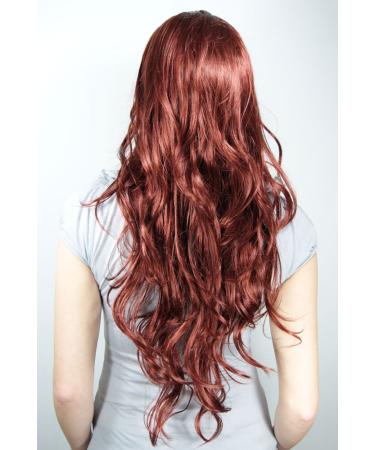 Buy Red Wavy Side Parting Wig 9331-35 | Long 70cm Wig | International Shipping Available - Buy Online on SooperMarket.com