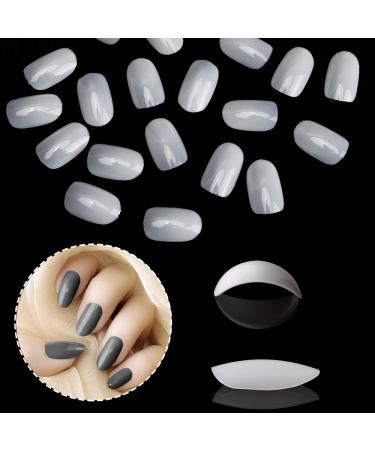Noverlife 1200PCS Clear & Natural Round Acrylic Fake Nails - 10 Sizes Full Cover Short Oval False Nails for Nail Salon DIY Nail Design - Buy Online on SooperMarket.com