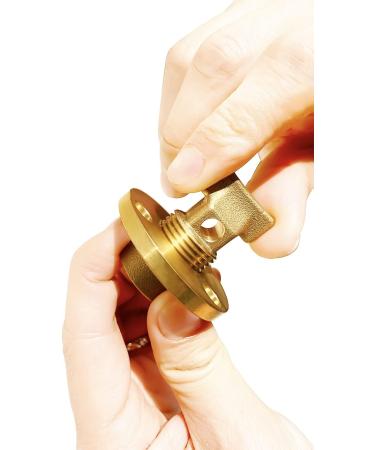 Boat Garboard Drain Plug - 1/2 NPT Thread Solid Brass - Ideal for Boat Hulls - Buy Online on SooperMarket.com