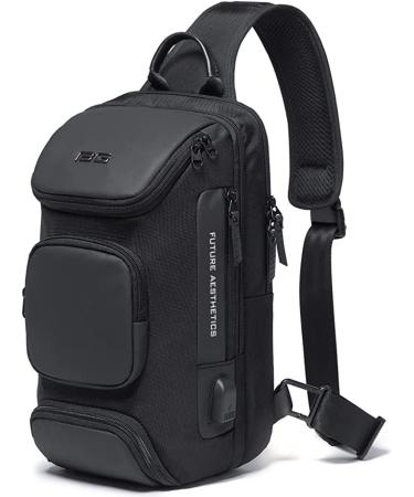 BANGE Waterproof Men's Chest Bag Crossbody Sling Backpack - Black (3 Pockets) - Buy Online on SooperMarket.com