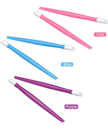 30 Pieces Plastic Handle Nail Cuticle Pusher Rubber Tipped Nail Cleaner Colored Nail Art Tool for Men and Women Christmas Valentine's Day Giving Nail Tool(Blue Purple and Pink) - Buy Online on SooperMarket.com