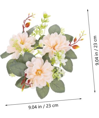 LIFKICH Artificial Garland Ornament Rings Wedding Decorations Candle Holders Candlesticks Eucalyptus Boho Decor Candle Wreath Wedding Party Decoration Plastic Front Door Flowers Picture 1 23.00X23.00X8.00CM - Buy Online on SooperMarket.com