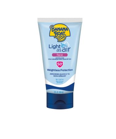 Banana Boat Spf50+ Light As Air 3 Ounce Lotion Face (88ml) (Pack of 2)