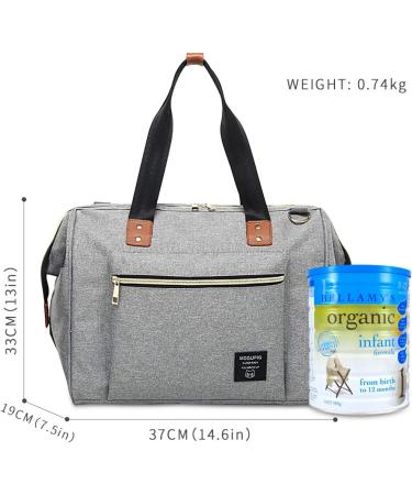 SONARIN Baby Nappy Changing Bag with Insulated Pocket Satchel Waterproof Large Capacity Stylish and Durable Light Gray - Buy Online on SooperMarket.com