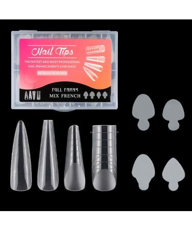 Duals Forms Acrylic Nail System UV Gel Nail Mold Full Cover Fasle Nail Tips Nail Form French Extension Tips Stickers Duals Forms Nail Mold For Uv Gel For Toes