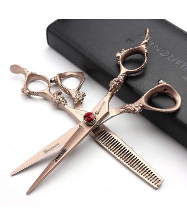 SHARONDS 6" Professional Hairdressing Scissors Set Stainless Steel Hairdressing Thinning Scissors for Salon Barbers or Home Use