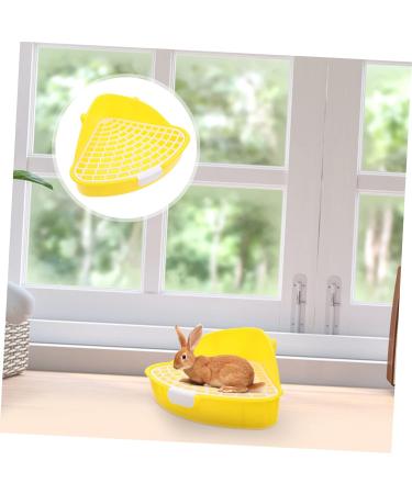 BELLIFFY Box Rabbit Toilet Ferret Litter Sand Bath for Hamsters Dwarf Hamster Toilet Bunny Potty Rat Plastic 25X19X10CM Yellow - Buy Online on SooperMarket.com