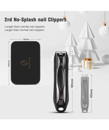 FERYES 3-in-1 Fingernail Clipper with No-Splash Nail Catcher and Metal Storage Box - Men & Women Black - Buy Online on SooperMarket.com