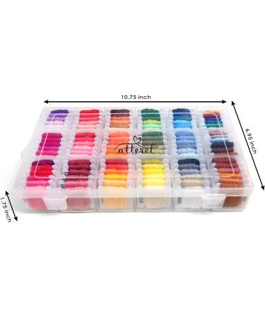 Atteret Embroidery Floss Kit - 108 Colors - Cotton and Metallic Threads - Organizer Storage Box - DMC Color Coding - Cross Stitch, Friendship Bracelets, String Crafts - Buy Online on SooperMarket.com