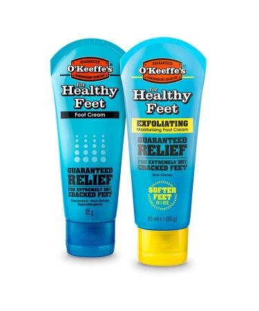 O'Keeffe's Healthy Feet Peeling 80 ml and Healthy Feet 80 ml Twin Pack 85 g (Pack of 2)