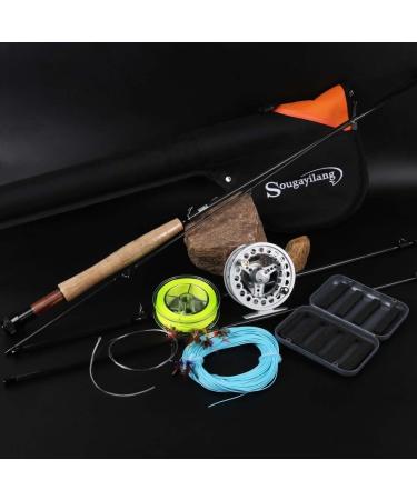 Sougayilang Saltwater Freshwater Fly Fishing Rod with Reel Combo Kit - Silver Kit with Bag - Buy Online on SooperMarket.com