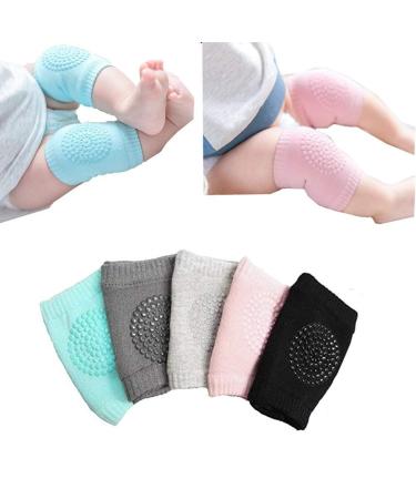 Txyk Infant Toddler Baby Adjustable Elastic Knee Elbow Leg Pad Leg Warmer Crawling Baby Socks Knee Safety Protector Unisex Baby Anti-Slip Kneepads 5 pair