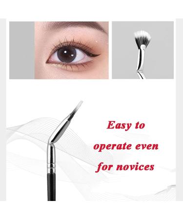 Angled Fan Shaped Eyelash Brush Eyelash Comb Separator Eyelash Comb Brush Mascara Fan Brush for Lashes Portable Folding Cosmetic Brushes Eyelash Separator Bent Applicators (2pcs Eyeliner Brush) - Buy Online on SooperMarket.com