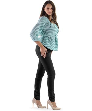 Milano Maternity Jeans: Ultra Stretch Buttery Soft Denim for Comfortable Pregnancy - High Waisted Over The Bump Band (Size 10, Black) - Buy Online on SooperMarket.com