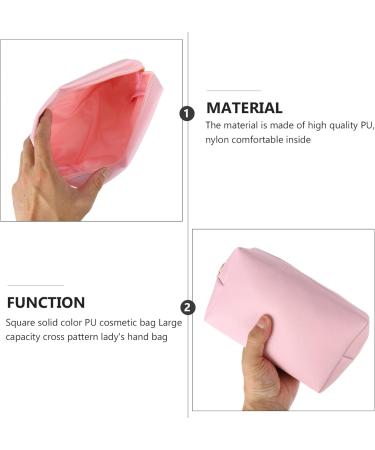 Cabilock 2-Pack Cosmetic Makeup Bags - Stylish Travel PU Bags for Women - Pink 17x10.5x6cm - Buy Online on SooperMarket.com