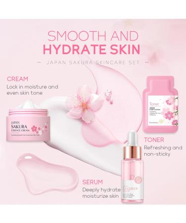 Skincare Set for Teenage Girls - Japan Sakura 24PCS | Cleanser Toner Serum & More - International Shipping - Buy Online on SooperMarket.com