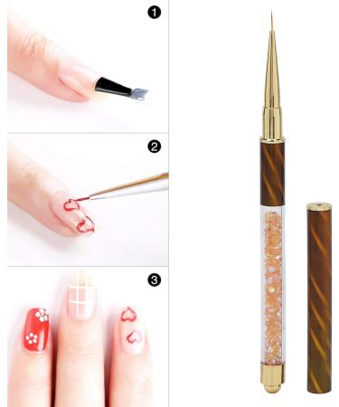 Manicure Liner Pen Nail Rhinestone Picker Dotting Pen Nail Art DIY Decoration Tool for Household Nail Shop (Orange stripes (middle pull cord)) - Buy Online on SooperMarket.com
