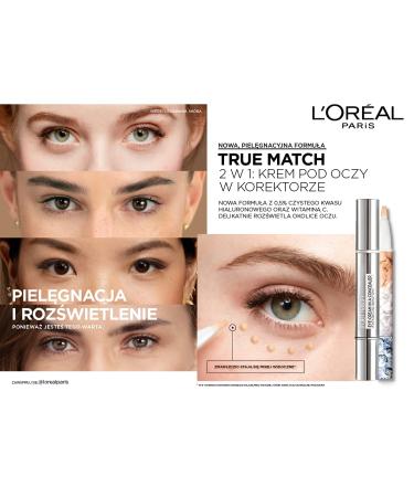 L'Or al Paris Eye Care Concealer with Hyaluronic Acid & Vitamin C - Perfect Match 1-2R Rose Porcelain 2ml | Combat Dark Circles - International Shipping Available - Buy Online on SooperMarket.com