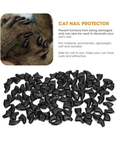 Tmishion Cat Nail Caps & Dog Paw Anti-Scratch Claw Protective Sleeves - 100 Soft Pet Nail Caps in Cool Black for Cats & Dogs - International Shipping Available - Buy Online on SooperMarket.com