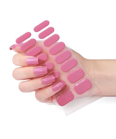 16 PCs gel nail polish stickers purple gel nail ticker Full wraps nail sticker Cured Gel Nail Strips gel nail stickers for women girls decoration (BSG-0296-rosa)