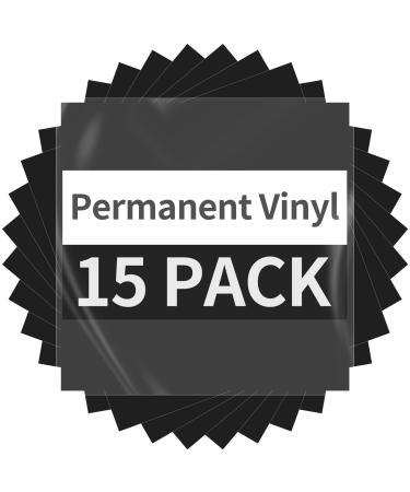 Black Permanent Vinyl - 15 Sheets Glossy Black Adhesive Vinyl 12x11.8  Black Vinyl Permanent Adhesive Vinyl Sheets for Home Decor Car Decal  Glossy & Waterproof Vinyl Paper for All Cutting Machine
