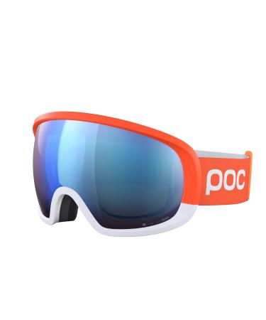POC FOVEA Clarity Comp + ski and snowboard glasses for ultimate vision in intensive competitive conditions Fluorescent Orange/Hydrogen White/Spektris Blue
