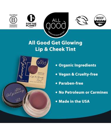 Get Glowing Lip & Cheek Tint - SPF 15 Vegan Mineral Balm Cream Blush - Organic Sustainable Ingredients - Buy Online on SooperMarket.com