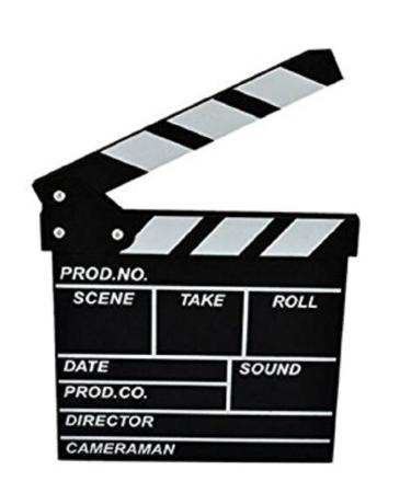 Marery wooden Clapboard Director Film Movie Cut Action Scene Slateboard Clapper Board Slate Black