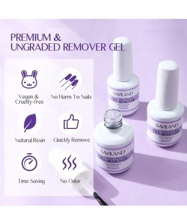 Saviland Gel Nail Polish Remover (3 Pack) - Professional & Quick 3-6 Minute Removal - No Foil Soaking Needed - Buy Online on SooperMarket.com