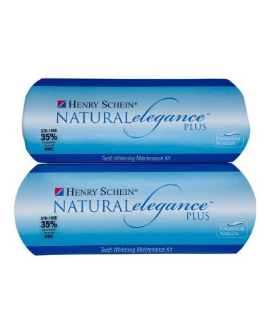 Natural Elegance  Plus 35% Carbamide Peroxide Mint Flavor Teeth Whitening Gel by Henry Schein Two 3-ml Syringes 2 Pack Compare to Opalescence Dramatic Professional Whitening Reduced Sensitivity