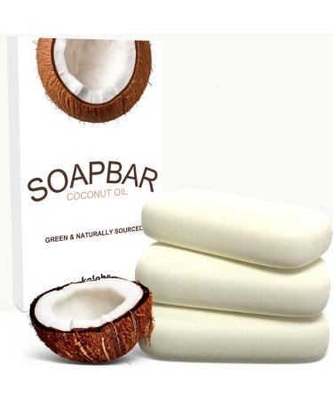 Hypoallergenic Bar Soap - Men & Women with Sensitive Skin - Natural & Organic Ingredients with Coconut Oil Fragrance-Free Vegan No SLS - 3 Bars