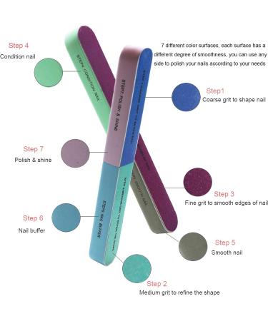 Nail Files and Buffers Kit - 24 Pieces Manicure Tools Set with Rectangular Nail Buffer Block and 100/180 & 80/100 Grit Nail File - 7 Way Nail File & Nail Polishing Buffer for Nail Care - Buy Online on SooperMarket.com