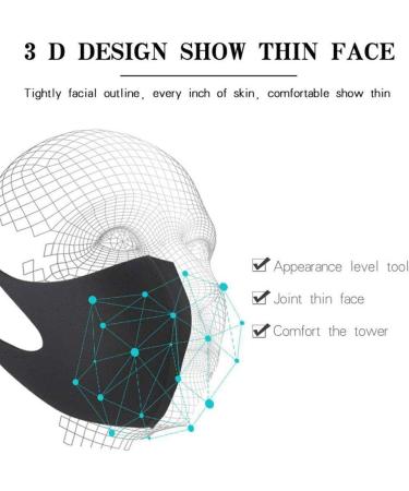 5PCS Reusable Cotton Fabric Fashion Protective Unisex Black Dust Cotton Washable - Buy Online on SooperMarket.com