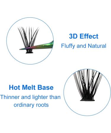 D Curl 0.07mm 16mm 40D Cluster Eyelash Extensions - DIY Lash Clusters - RR-16mm Clusters-40D-0.07-D - Buy Online on SooperMarket.com
