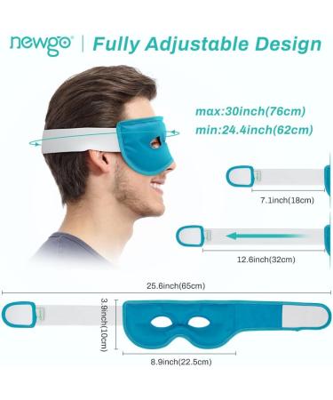 NEWGO Reusable Hot/Cold Eye Mask for Puffy Eyes - Cooling Therapy for Migraine, Dark Circles, Dry Eyes - Sinus Pain Relief - Light Blue - Buy Online on SooperMarket.com