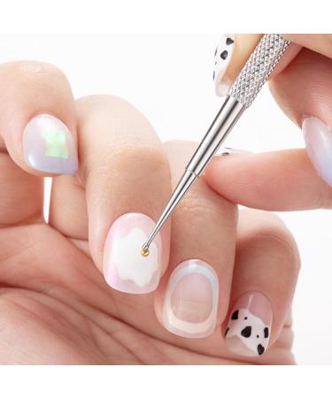 4pcs Nail Art Paint Dot Tool Set Dotting Painting Pen Polish Carving Tackle Manicure Drawing Kit for Salon Home Nail Art Professional Enthusiast(Silver Size:12.5cm) - Buy Online on SooperMarket.com