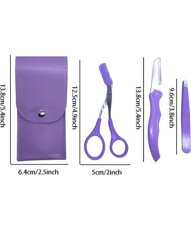 3PCS Eyebrow Trimmer Set with Comb, Cosmetic Hair Scissors & Razor Kit - Buy Online on SooperMarket.com